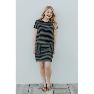 • People Tree • Phoebe Stripe Dress in Navy